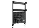 Scaffale Da Scrivania Fissabile Con Morsetti - Scaffale A 2 Ripiani - Pannello Posteriore Forato - Area Di Fissaggio 1-4,5 Cm - Mdf E Acciaio Al Carbonio - Ripiano Da 18 Cm - Nero