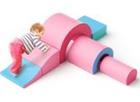 Mattoncini In Schiuma Per Bambini Piccoli - Set Da Gioco Per Interni - 5 Mattoncini Grandi - Schiuma Di Lattice - Percorso Di Arrampicata E Motricità - Per Bambini Da 0 A 3 Anni - Rosso