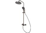Sistema Doccia - Set Doccia A Parete - Soffione Doccia A Pioggia - Doccetta - Miscelatore - Plastica - Grigio
