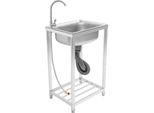Lavello Da Cucina - Lavello Singolo Indipendente - 50 Cm - Acciaio Inossidabile - Rubinetto Girevole A 360° - Rettangolare - Giallo