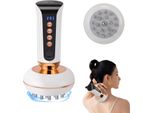 Gua Sha & Coppettazione Strumento Per Massaggi - Dispositivo Manuale - Manuale - Aspirazione Sottovuoto - Anticellulite - Acciaio Inossidabile - Bianco