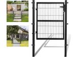 Izrielar Cancello Da Giardino 120X100 Cm Porta Da Giardino In Acciaio Zincato Con Serratura, Cancello Da Cortile Recinzione Incl. Serratura Porta, Cancello, Cancello Da Recinzione, Porta Da Recinzione, Porta Da Giardino, Recinzione Da Giardino - Antracite
