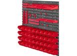 Pannello Portautensili/Pannello Forato - Pannello Da Parete Per Officina/Garage - 78 X 78 Cm - Set Da 59 Pezzi - Con Ganci E Contenitori - Rosso