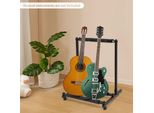 Supporto Per Chitarra - Supporto Da Terra Per 3 Chitarre - Metallo - Per Chitarra Acustica/Elettrica E Basso - Universale, Anche Per Banjo - Bianco