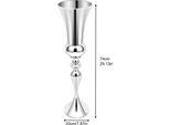 Vaso Da Fiori - Vaso Da Terra - 74 Cm - Ferro - Lussuoso - Grande - Per Matrimoni E Per La Casa - Argento