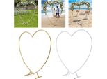 Arco Metallico A Forma Di Cuore - Arco Nuziale/Arco Per Matrimoni - 2,0 X 2,1 M - Sfondo Fotografico Per Matrimoni/Compleanni - Bianco