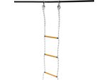 Scala Di Salvataggio - Scala Di Corda - Lunghezza 6 M - Larghezza 28 Cm - Distanza Tra I Pioli 40 Cm - Portata 200 Kg - Acciaio Al Manganese E Poliestere