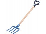 Forca Da Giardino - Forca Da Scavo - 4 Rebbi - Manico Da 130 Cm - Robusta - Per Compost E Fieno
