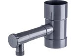 Raccoglitore Di Acqua Piovana - Per Tubo Di Scarico - 90 Mm - Con Rubinetto/Valvola - Grigio