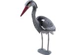 Statua Da Giardino Airone - Statua Decorativa Da Giardino - 70 Cm - Plastica - Xxl - Grigio