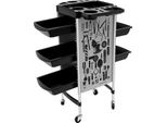 Carrello Da Parrucchiere - Carrello Da Parrucchiere - 5 Cassetti Estraibili - Portatile - Conservazione Professionale - Montaggio Necessario - Grigio
