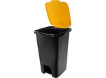 Cestino Dei Rifiuti - Cestino A Pedale - Capacità 45 L - Plastica - Nero/Giallo