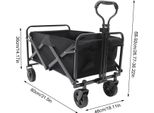 Carrello Pieghevole - Carrello Da Giardino/Spesa - Portata 80 Kg - Stabile - Con Ruote - Per Campeggio E Attività All'aperto - Nero