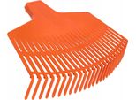 Rastrello Per Foglie - Rastrello Da Giardino In Plastica - Senza Manico - Leggero E Robusto - Arancione