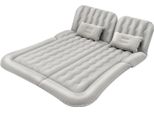 Materasso Gonfiabile Per Auto - Materasso Gonfiabile Suv - Pvc Con Superficie Floccata - Con Borsa Per Riporlo - Portata 250 Kg - Per Campeggio E Viaggi - Grigio