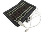 Cuscino Riscaldante - Tappetino Riscaldante A Infrarossi 220 V Con Spina Ue - Pietre Di Giada E Tormalina - Temperatura Regolabile - Pelle Finta - Nero
