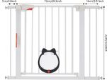 Barriere Di Sicurezza Per Bambini E Cani - Barriere Di Sicurezza Per Porte/Scale - Regolabili Da 75 A 103 Cm - Apertura A 180° - Metallo - Bianco