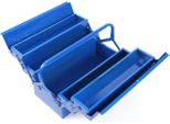 Cassetta Degli Attrezzi - 3 Scomparti Ribaltabili - Trasportabile Con Maniglia - Organizer Multifunzionale Per Attrezzi Per Garage, Officina, Casa - Blu