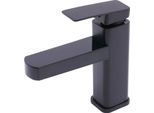 Rubinetto Per Lavabo - Miscelatore Monocomando - Acciaio Inossidabile - Cartuccia In Ceramica - Montaggio Su Colonna - Luce Led - Nero