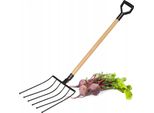 Forca Per Patate E Barbabietole - Forca Da Giardino - 6 Rebbi - Metallo - Robusta - 132,5 Cm