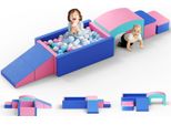 Blocchi In Schiuma - Set Di 9 Blocchi Morbidi Per Arrampicata - Grandi - Schiuma Di Lattice - Per Neonati E Bambini - Interno/Esterno - Softplay E Piscina Di Palline - Rosa