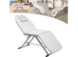 Lettino Da Massaggio - Lettino Cosmetico - 3 Zone - Pieghevole - Portatile - Per Saloni Di Bellezza - Richiede Assemblaggio - Bianco