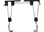Sollevatore A Soffitto Per Biciclette - Supporto A Soffitto Con Carrucola - Capacità Di Carico 60 Kg - Carichi Pesanti - Conservazione In Garage - Nero