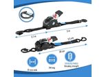 Cinghia Di Fissaggio - Cinghia Di Fissaggio Con Cricchetto A Riavvolgimento Automatico - Set Da 2 - Ganci A S - 3 M X 25 Mm - Capacità Di Carico 137 Kg - Indaco