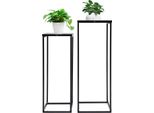 Portavasi - Portafiori - Set Da 2 - Alto - Design Quadrato - Metallo - Interno/Esterno - Richiede Assemblaggio - Nero