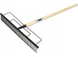 Rastrello Da Giardino - Rastrello Per Foglie In Metallo - 32 Denti - Manico Da 165 Cm - Manico Rinforzato