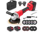 Smerigliatrice Angolare A Batteria - Senza Spazzole - Senza Fili - 125 Mm - 18 V - Ricaricabile - Batteria Inclusa - Rosso