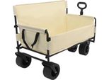 Carrello Da Trasporto - Carrello Pieghevole Da Esterno - Per Carichi Pesanti - Con Ruote - Per Campeggio, Giardino E Shopping - Beige