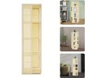 Libreria Girevole - 4 Ripiani - Ruotabile A 360° - Plastica Effetto Rattan - Per Soggiorno - Richiede Assemblaggio - Bianco Latte