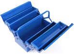 Cassetta Degli Attrezzi - Valigetta Portautensili Con 5 Cassetti - Pieghevole - Ferro Antiruggine - Chiudibile A Chiave - Portatile - Per Garage, Officina, Casa - Blu