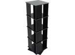 Libreria Girevole - Scaffale A Terra - 4 Ripiani - Girevole A 360° - Indipendente - Struttura In Plastica - Nero