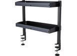Scaffale Con Morsetto Da Scrivania - Organizer Da Scrivania, 2 Ripiani - Vano Portaoggetti Regolabile - Montaggio Sopra O Sotto La Scrivania - Acciaio - Per Accessori Da Gaming