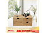 Organizer Da Scrivania - Contenitore In Bambù Con 3 Cassetti - Idrorepellente - Stabile - Senza Montaggio - Per Forniture Da Ufficio