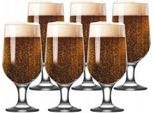 Bicchieri Da Birra - Bicchieri Da Pinta - Volume 385 Ml - Set Da 6 - Adatti Al Contatto Con Gli Alimenti Fcm - Vetro Marrone