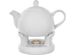 Brocca In Ceramica - Brocca Con Funzione Di Mantenimento Del Calore - 1 L - Per Tavola Da Pranzo - Bianca