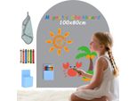 Lavagna Magnetica Per Bambini - Lavagna Adesiva 3 In 1 - Lavagna Magnetica - Con Gessetti - Montessori - Blu