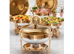 Set Da Buffet Chafing Dish - Scaldavivande - 5 Qt (4,7 L) - Set Da 4 Pezzi - Acciaio Inossidabile - Per Catering/Buffet/Matrimoni - Argento