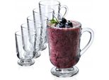 Bicchieri Per Latte E Tè - Bicchieri In Vetro - Set Da 6 - 300 Ml - Con Manico - Per Caffè E Tè