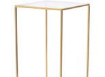 Portafiori Per Matrimoni - Colonna Quadrata - 31 X 31 X 100 Cm - Con Piano In Acrilico - Da Assemblare - Oro