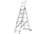 Scala In Alluminio - Scala Multiuso - 3 Sezioni 6 Pioli/Sezione - Portata 150 Kg - Con Ganci - Scala Combinata