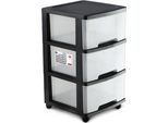Cassettiera - Contenitore Su Ruote - Con 3 Cassetti - Capacità 20 L - Con Rotelle