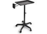 Carrello Portaoggetti Per Salone - Trolley - Regolabile In Altezza - Alluminio - Con Rotelle - Per Parrucchiere, Tatuaggi, Spa - Nero