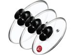Coperchi In Vetro Per Pentole E Padelle - Set Di Coperchi - 3 Pezzi - 16/18/20 Cm - Universale - Ce/Eu