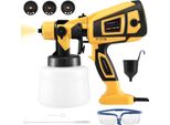 Spruzzatore Per Vernici - Pistola A Spruzzo Elettrica - 850 W - 4 Ugelli - 3 Modelli Di Spruzzo - Serbatoio Rimovibile Da 1400 Ml - Spina Ue Da 220 V - - Giallo