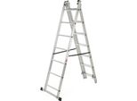 Scala In Alluminio - Scala Multiuso A 3 Sezioni - 3X7 Pioli - Portata 150 Kg - Con Ganci