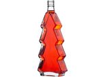 Bottiglia A Forma Di Albero Di Natale - Bottiglia Di Vetro - 500 Ml - Tappo A Vite - Adatta Al Contatto Con Gli Alimenti (Fcm) - Set Da 5 - Argento